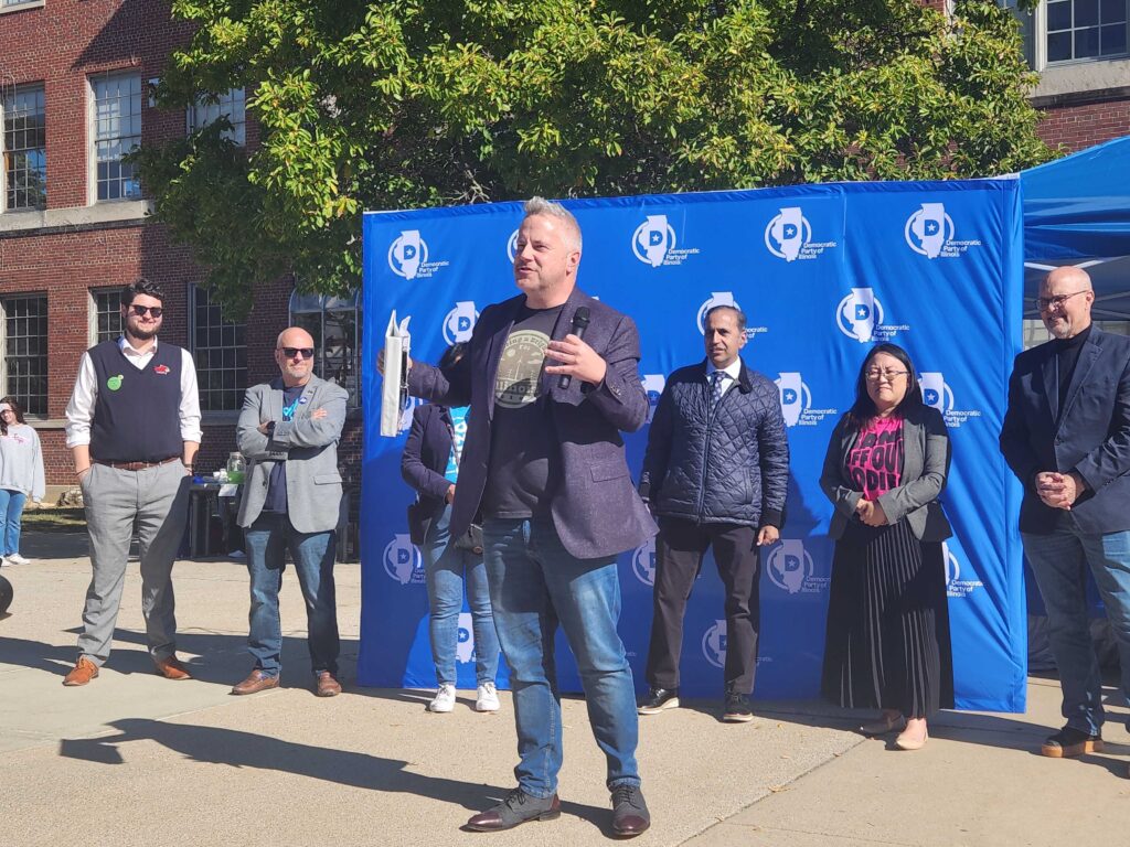 Congressman Sorensen at DPI's Get Out the Vote rally at Illinois State University. 