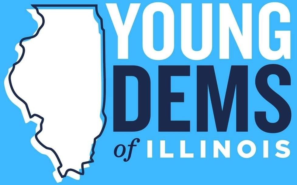 Young Dems of Illinois logo: The state of Illinois in light blue, alongside the organization's name.